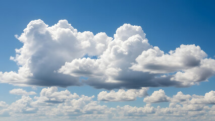 Cloudscape. Blue sky and white clouds.