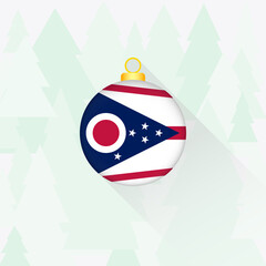 Ohio State Flag Christmas Decoration.