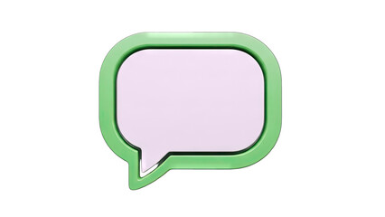 Fototapeta premium 3D Green Speech Bubble on White Background