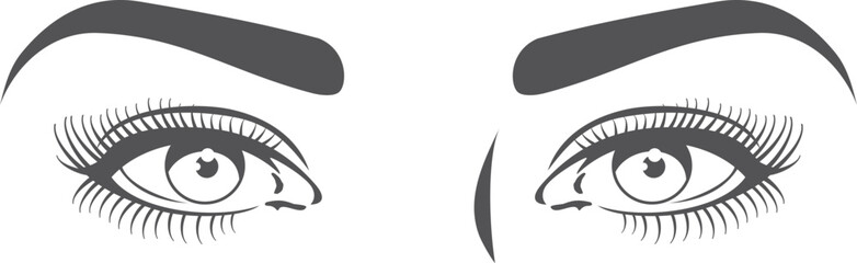 The image is of a woman s eyes with long lashes