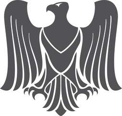 Fototapeta premium A black eagle with its wings spread out