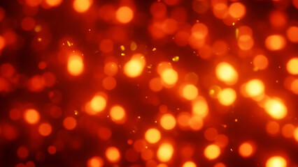 Vibrant red and orange bokeh lights background