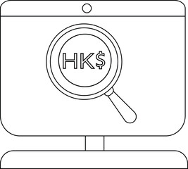 Analyzing finance trends with HK$ currency on a digital screen.