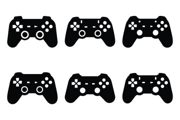 Set of game controller icon silhouette vector art illustration © Bhabas