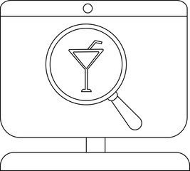 Search for the Perfect Cocktail Icon on a Monitor Screen