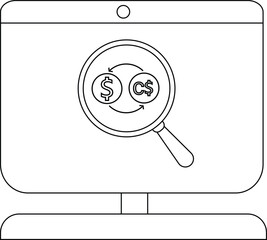 Financial analysis concept on computer screen, money exchange, business strategy.