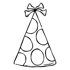 Cone Party Hat Hand Drawn Doodles