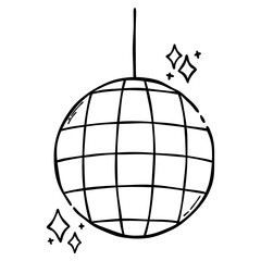 Party Disco Ball Hand Drawn Doodles