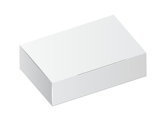 Cardboard box mockup icon in flat style. Package mock up vector illustration on isolated background. Carton container sign business concept.