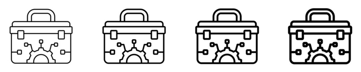 Toolbox Gear  Icon Set Different Style Collection