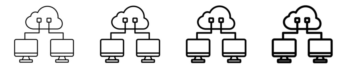 Cloud Computing  Icon Set Different Style Collection