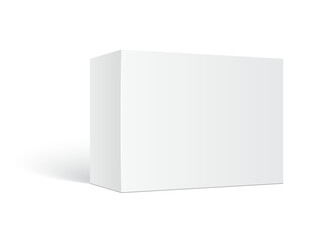 Cardboard box mockup icon in flat style. Package mock up vector illustration on isolated background. Carton container sign business concept.