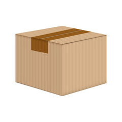 Cardboard box icon in flat style. Package vector illustration on isolated background. Carton container sign business concept.