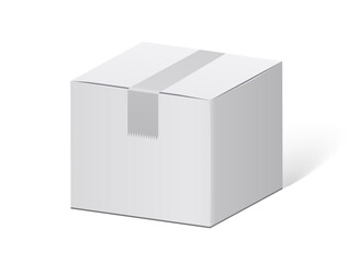 Cardboard box icon in flat style. Package vector illustration on isolated background. Carton container sign business concept.