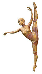 3D Rendering Female Robot on White