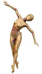 3D Rendering Female Robot on White