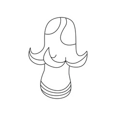 Groovy line psychedelic cap on trippy magic esoteric mushroom vector illustration