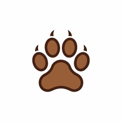 Brown Paw Print Icon for Animal Lovers and Pet Businesses