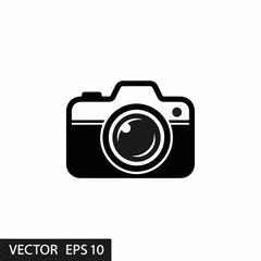 Modern black and white camera icon symbolizing visual capture, artistic expression, and the act of preserving cherished moments in various creative and digital design projects