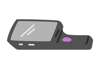 Barcode scanner laying flat vector illustration isolated on white. Warehouse equipment.