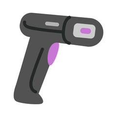 Barcode scanner flat vector illustration isolated on white. Warehouse equipment.