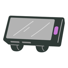 Barcode scanner with belts for wearing on hand flat vector illustration isolated on white. Warehouse equipment.