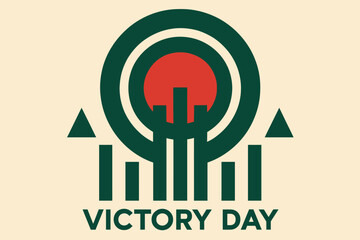 Unique geometric Bangladesh Victory Day design expressing triumph and harmony through clean, flat, modern abstract shapes