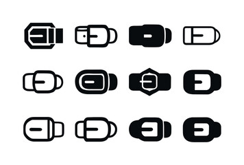 Abstract Belt Logo Designs. Belts. Icon set. Set Logo of belts: