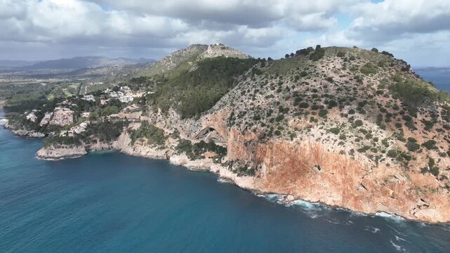 Aerial View , Cuevas de Arta and Platja de Canyamel, Capdepera, Mallorca, Balearic Islands, Spain