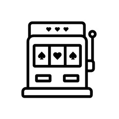 Minimalist slot machine casino gambling vector icon