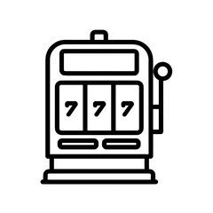 Minimalist slot machine casino gambling vector icon