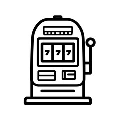 Minimalist slot machine casino gambling vector icon