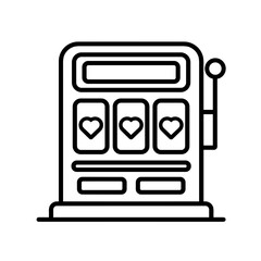 Minimalist slot machine casino gambling vector icon