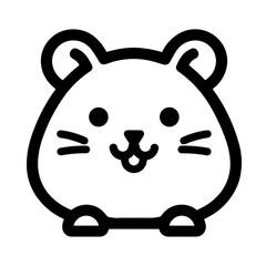 Minimalist cute hamster pet vector icon