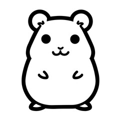 Minimalist cute hamster pet vector icon