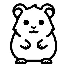 Minimalist cute hamster pet vector icon