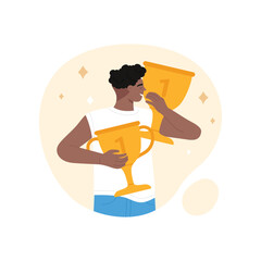 ESTP MBTI type of personality, extrovert winner with sensory and logic thinking vector illustration