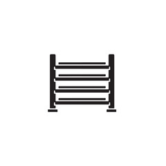 Black storage rack icon vector illustration for warehouse and logistics organization