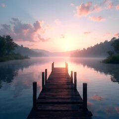 Obraz premium sunset on the lake