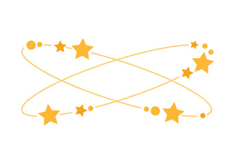 Dizzy and vertigo, hangover icon, yellow stars and circles rotate in orbits vector illustration