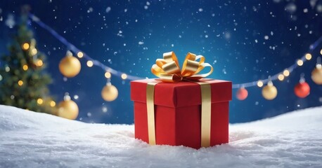 Christmas background with gift