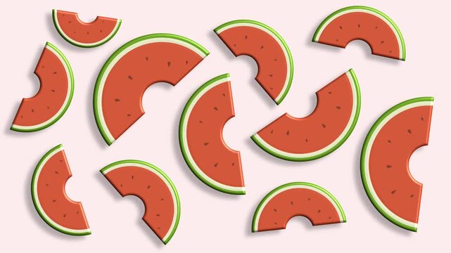 Abstract watermelon slices pattern pink light background