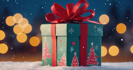 Christmas background with gift