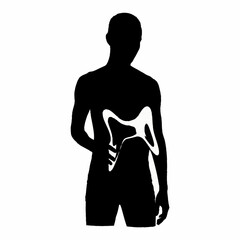 Silhouette of a person experiencing back pain, highlighting discomfort.