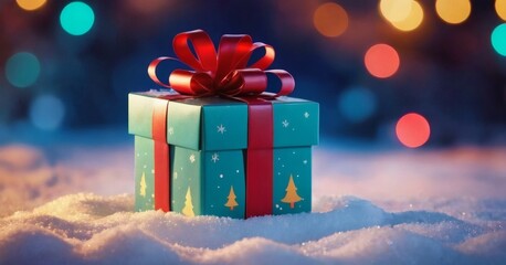 Christmas background with gift