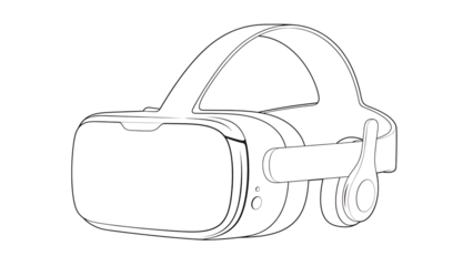 A black and white sketch of a small backpack isolated on transparent background