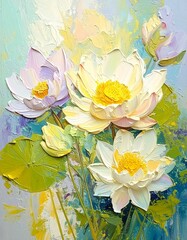 watercolor background with flowers