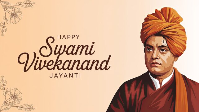 Happy Swami Vivekananda Jayanti Youth Inspiration Poster