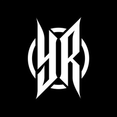 YR Monogram Logo on Black Background