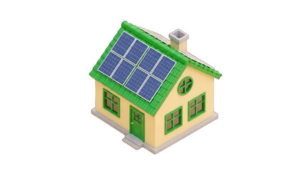 Solar Panel House: Generating Green Energy Concept